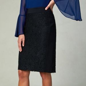 Sunny Leigh black lace pencil skirt Women’s size 4 knee length Feminine Classic